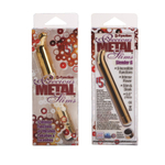 Золотистый вибратор с загнутым кончиком 5-Function Precious Metal Slims Slender G s - 14 см. (Цвет: золото)