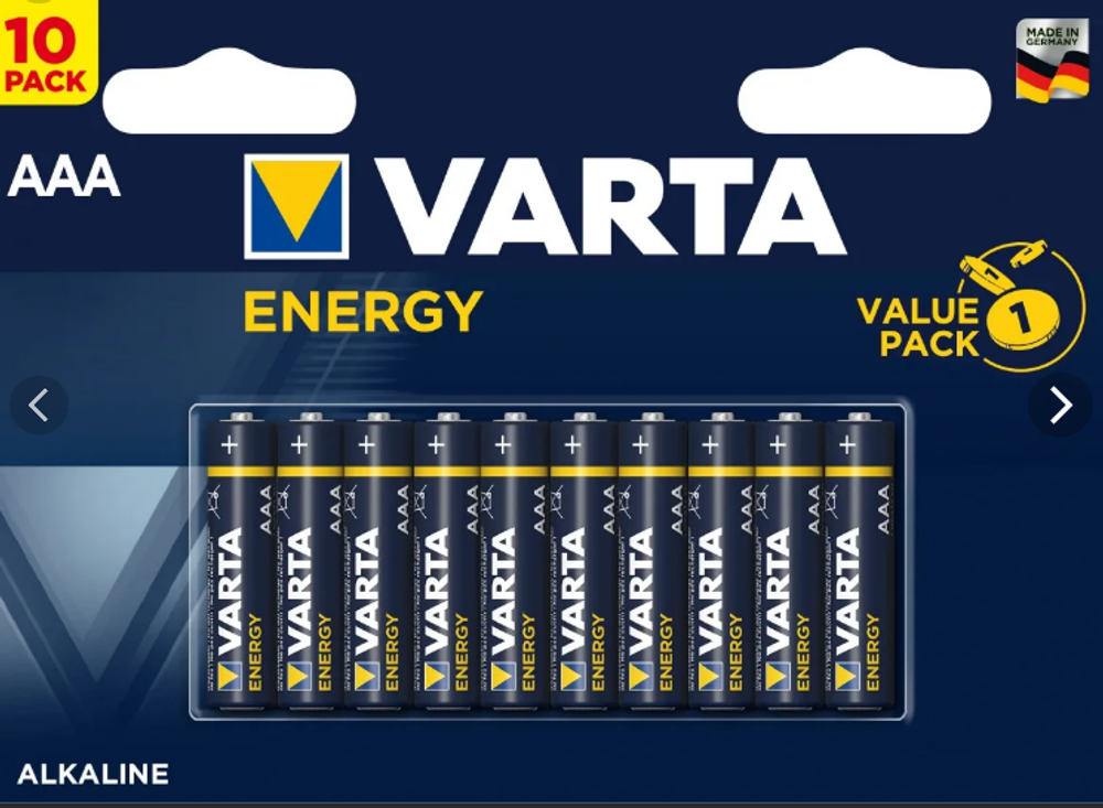 Батарейка AAA LR-03 Varta Energy Alcaline (1шт)