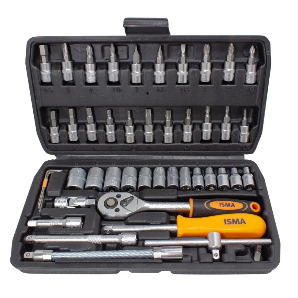 Набор инструментов 46пр.1/4''(6гр.)(4-14мм) ISMA ISMA-2462-5