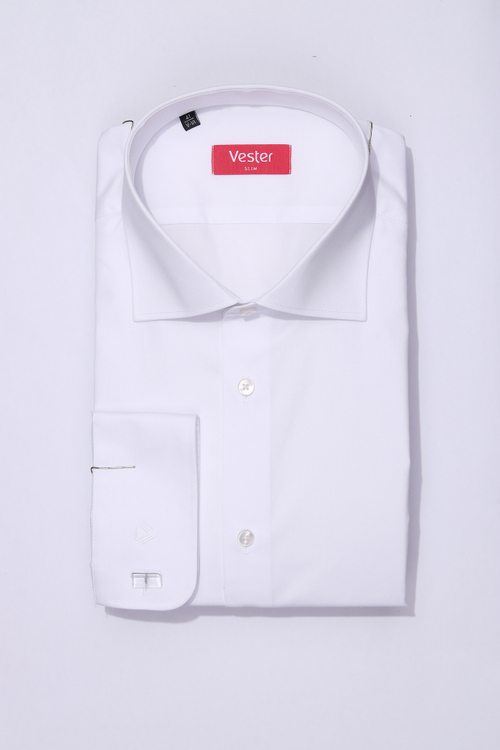 Сорочка мужская VESTER длинный рукав, цвет белый, хлопок/пэ 70714 17