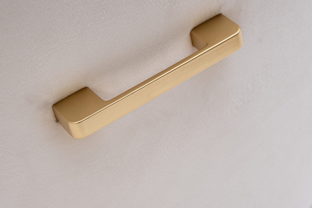 Стол журнальный с пуфом и стеклянной столешницей 47x84см Garda Decor бежевый/золото