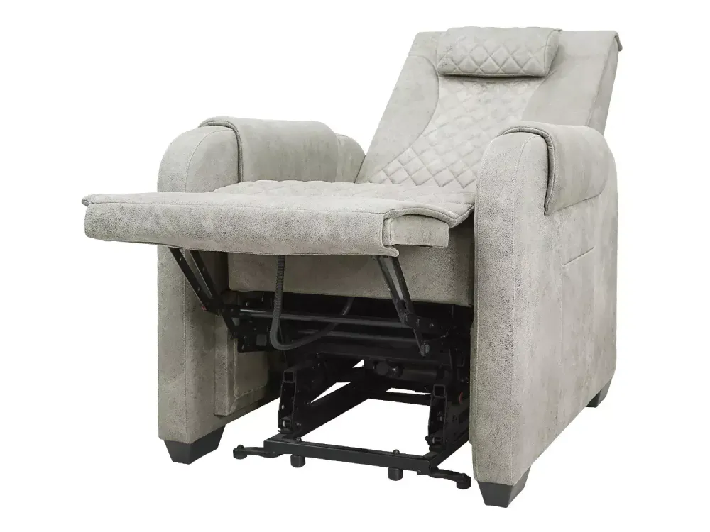 Массажное кресло реклайнер с подъемом FUJIMO LOUNGE UP F7003 VLFL Mouse,  Ivory,