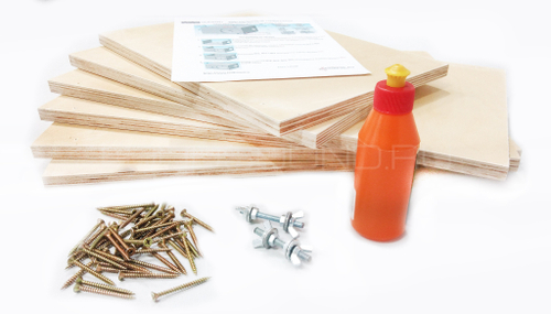 Короб-конструктор для сабвуфера 1х12", щель (фанера)