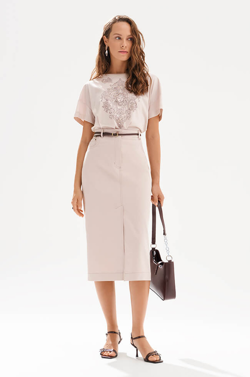 4961 Юбка женская (пудровый)