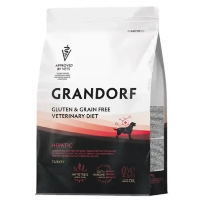 Сухой диетический корм Grandorf Veterinary Diet Dog Hepatic для собак, для поддержания функций печени при ХПН