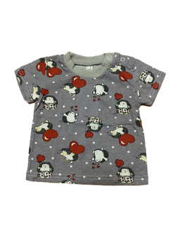 Футболка на девочку из кулирки (100% хлопок) на кнопках на плече на рост 68 см