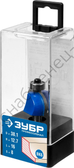 ЗУБР 38.1x16мм, радиус 12.7мм, фреза кромочная калевочная №2