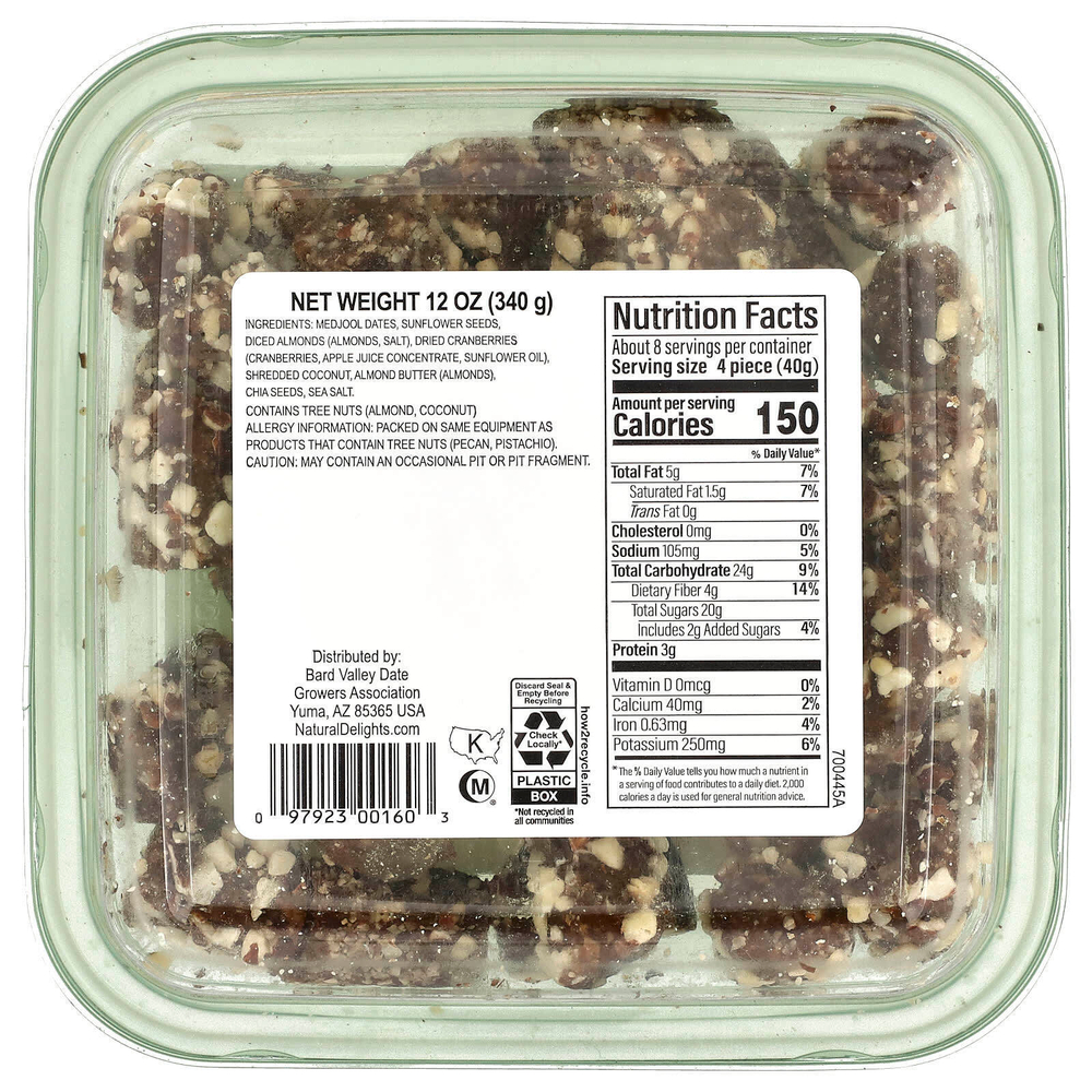 Natural Delights, Mini Medjools, сладкий и соленый миндаль, 340 г (12 унций)