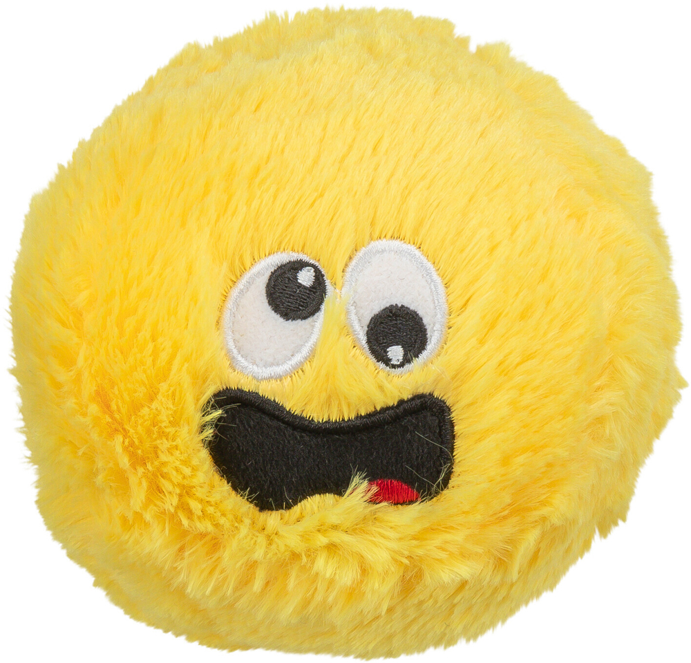 Игрушка для собак Мяч-смайлик, 10 см, плюш в ассортименте, Trixie