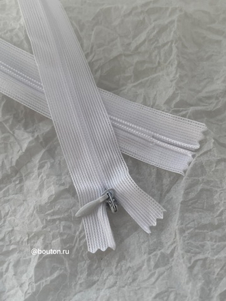 Молния потайная неразъемная белая