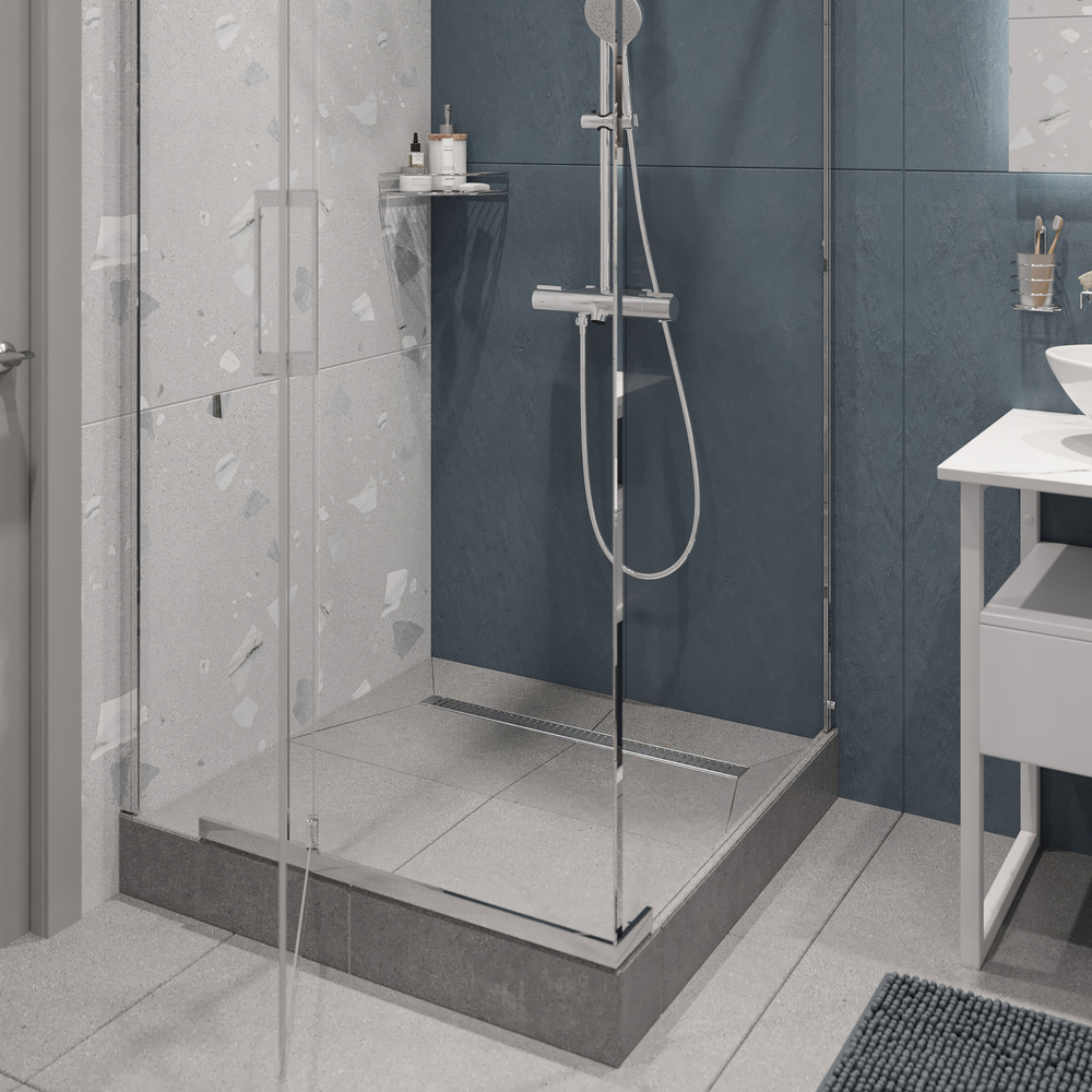 Душевой лоток CK DRAIN AQCP11-60 Stick 60 см, решетка из нержавеющей стали, с рамкой