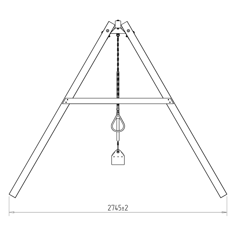 Деревянные качели с трапецией и гибкими качелями