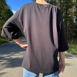 Футболка оверсайз Аскона. Цвет: чёрный