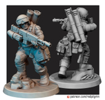 Astra Militarum Гвардеец с двумя ракетницами миниатюра для AOS,Waha, Настольная игра, НРИ, Варгейм, РПГ