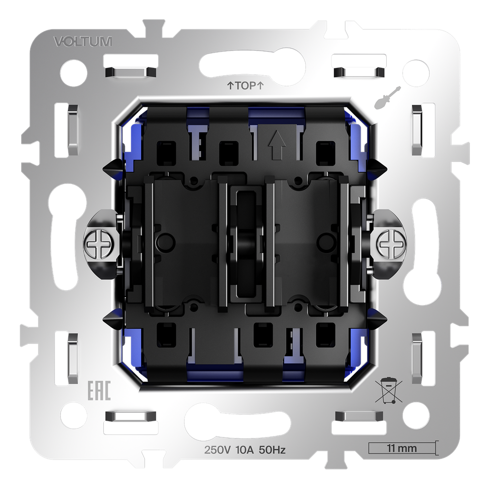 Механизм проходного переключателя двухклавишного 10А, S70