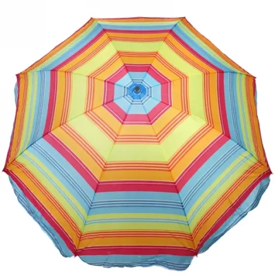 Зонт пляжный D=240см, h-220см «Радужные мгновения» с механизмом наклона ДоброСад