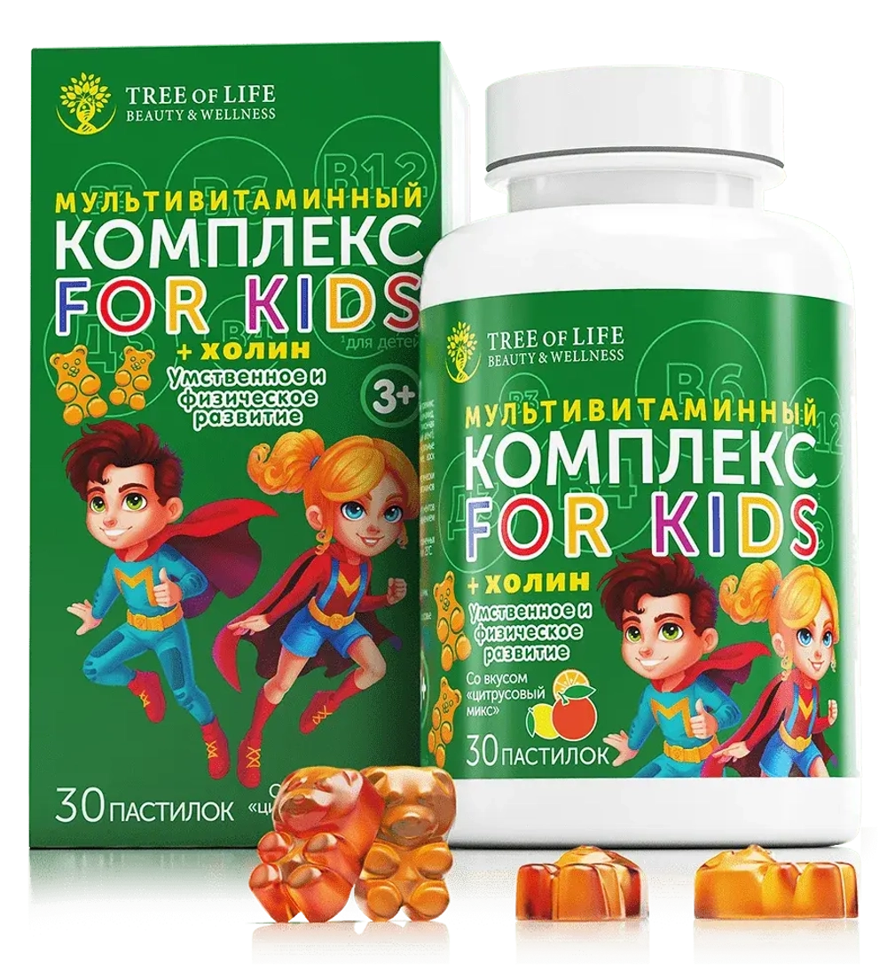 Tree of Life Kids Мультивитаминный комплекс + Холин 30 пастилок
