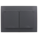 SKANDY Розетка 2-местная и крышкой 16А в сборе IP44 SK-R12G графит IEK