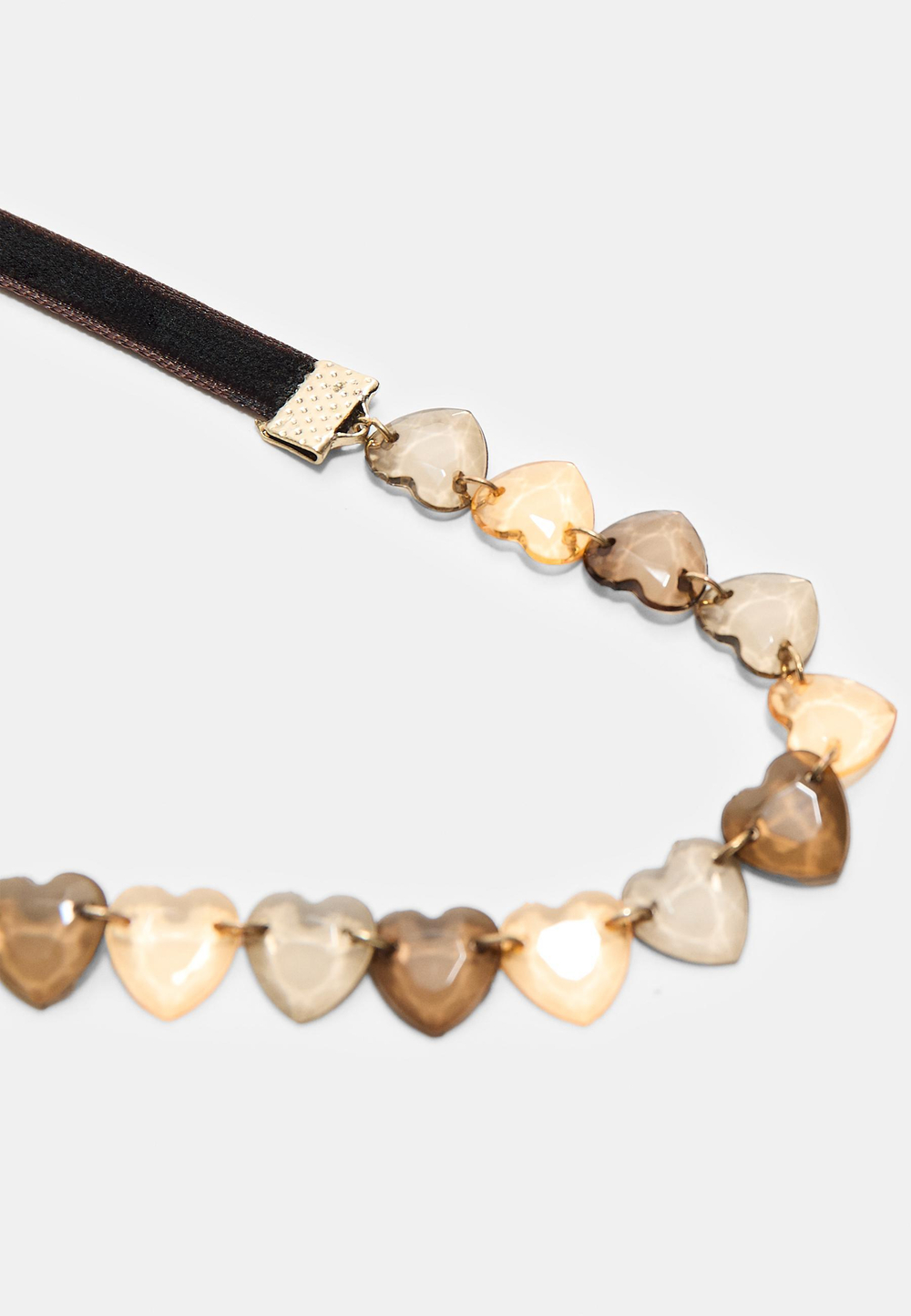 STRADIVARIUS Бархатный чокер с сердечками, золотой
