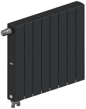 Радиатор Rifar SUPReMO Ventil 500 "антрацит" (RAL 7016) - 8 секций подключение нижнее (левое)