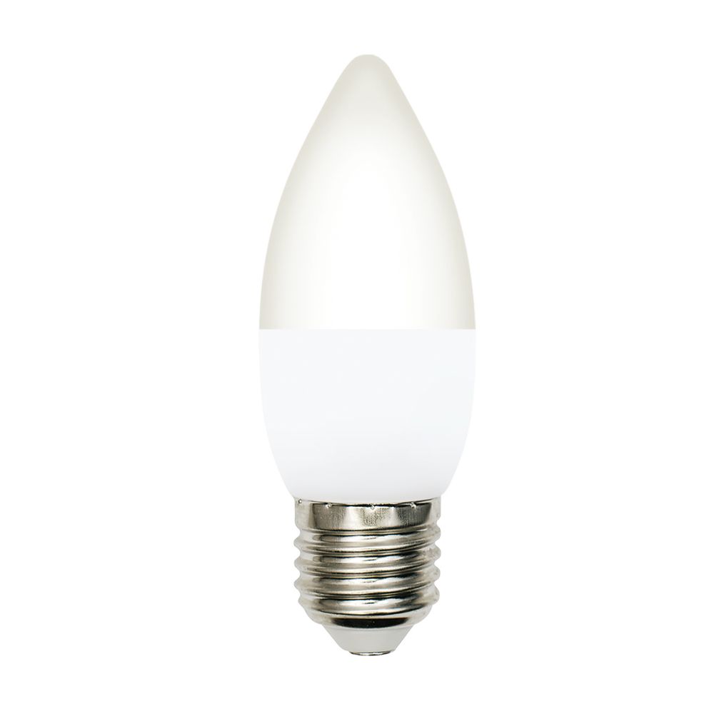 LED-C37-6W-3000K-E27-FR-DIM-SLS Лампа светодиодная. диммируемая. Форма свеча. матовая. Теплый белый свет 3000K. ТМ Volpe