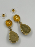 Серьги с чёрными вставками и кристаллами