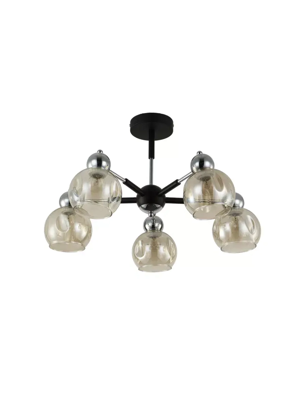 Люстра потолочная FABIA  E27*5*60W черный, хром