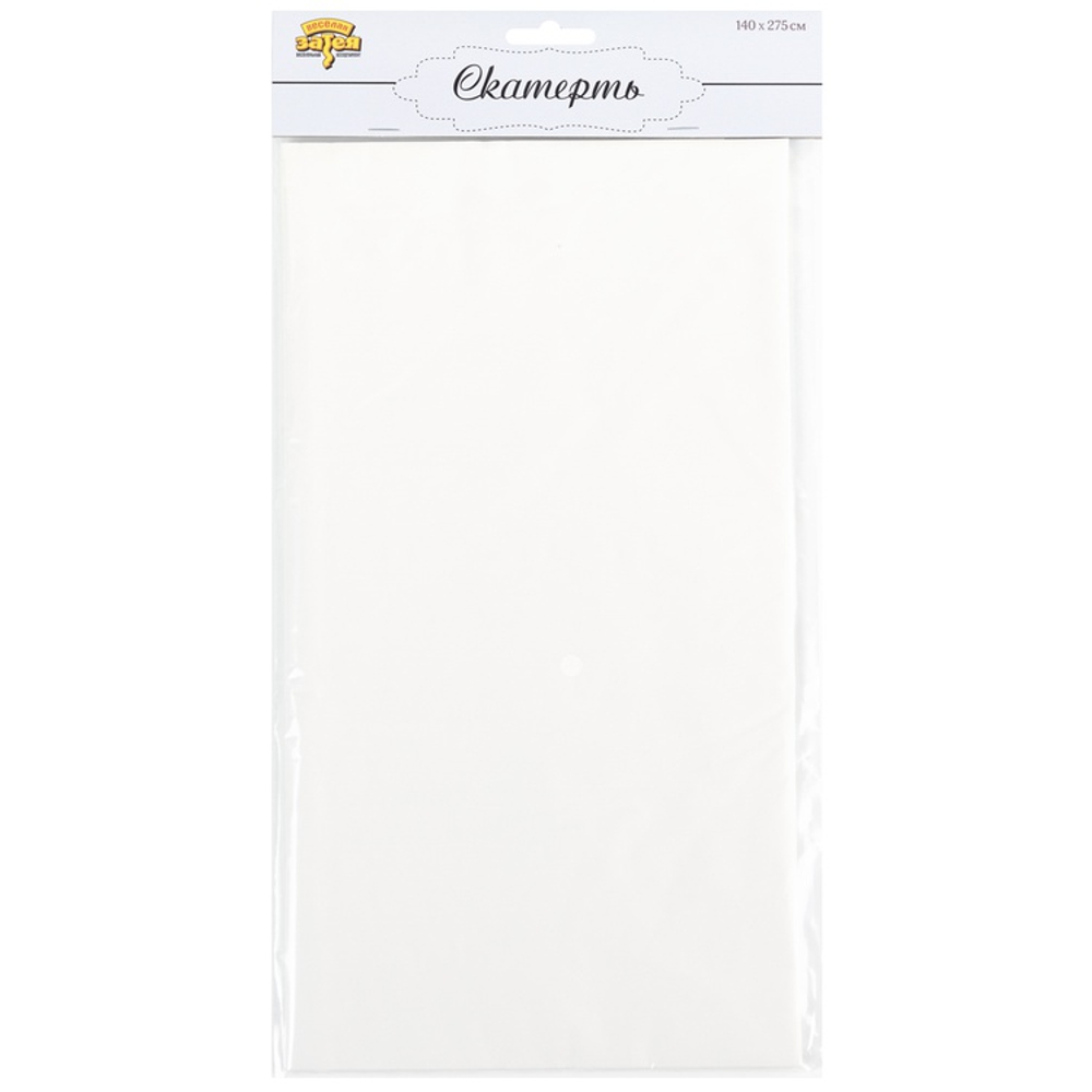 Скатерть полиэтиленовая в белом цвете, 140×275 см