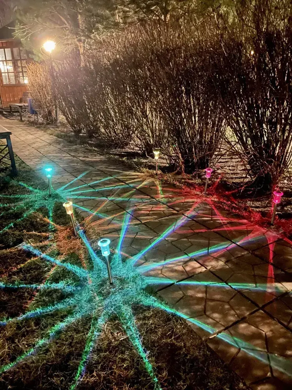 Светильник на солнечной батарее уличный 6 шт , РАЗНОЦВЕТНЫЙ