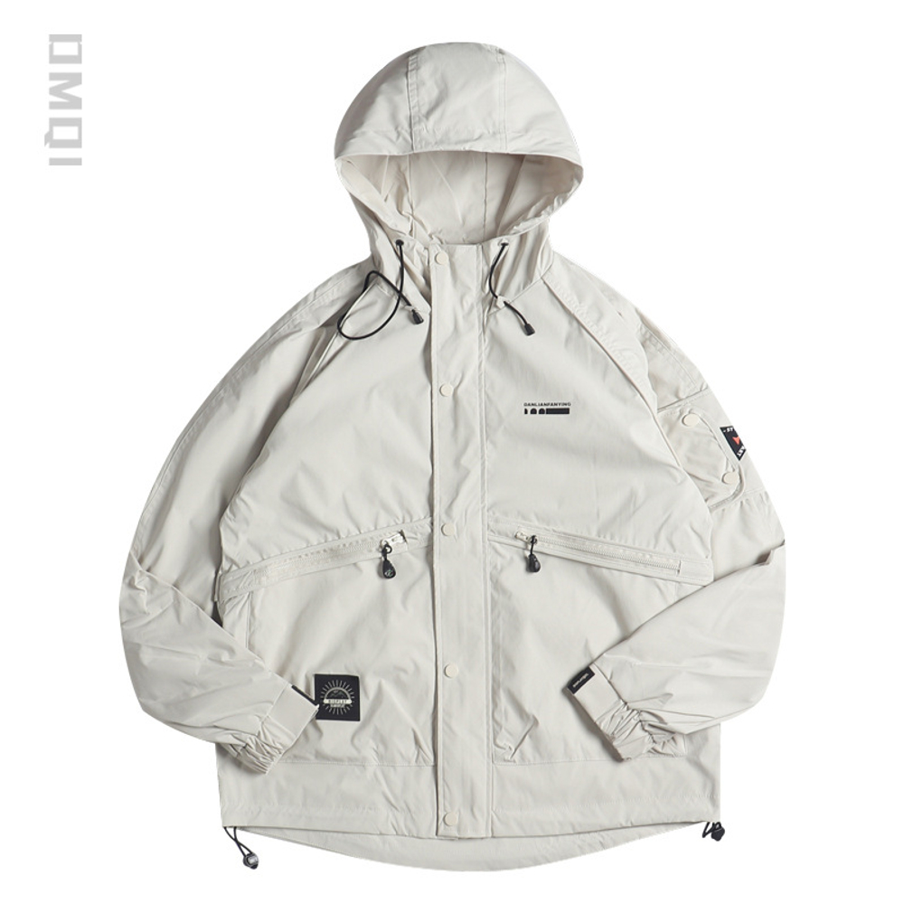 Весенняя и осенняя американская куртка с капюшоном для мужчин свободного размера