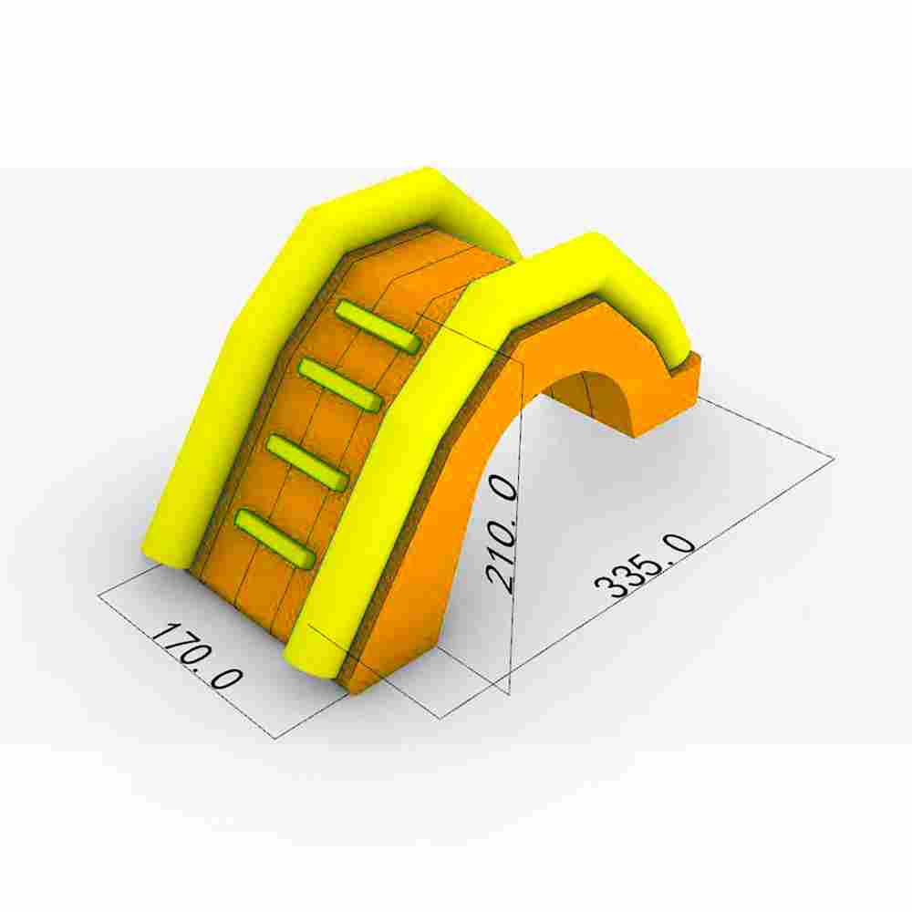 Надувная мини-лестница для бассейна из ПВХ, оранжевый, 3,3*1,7*2,1 м