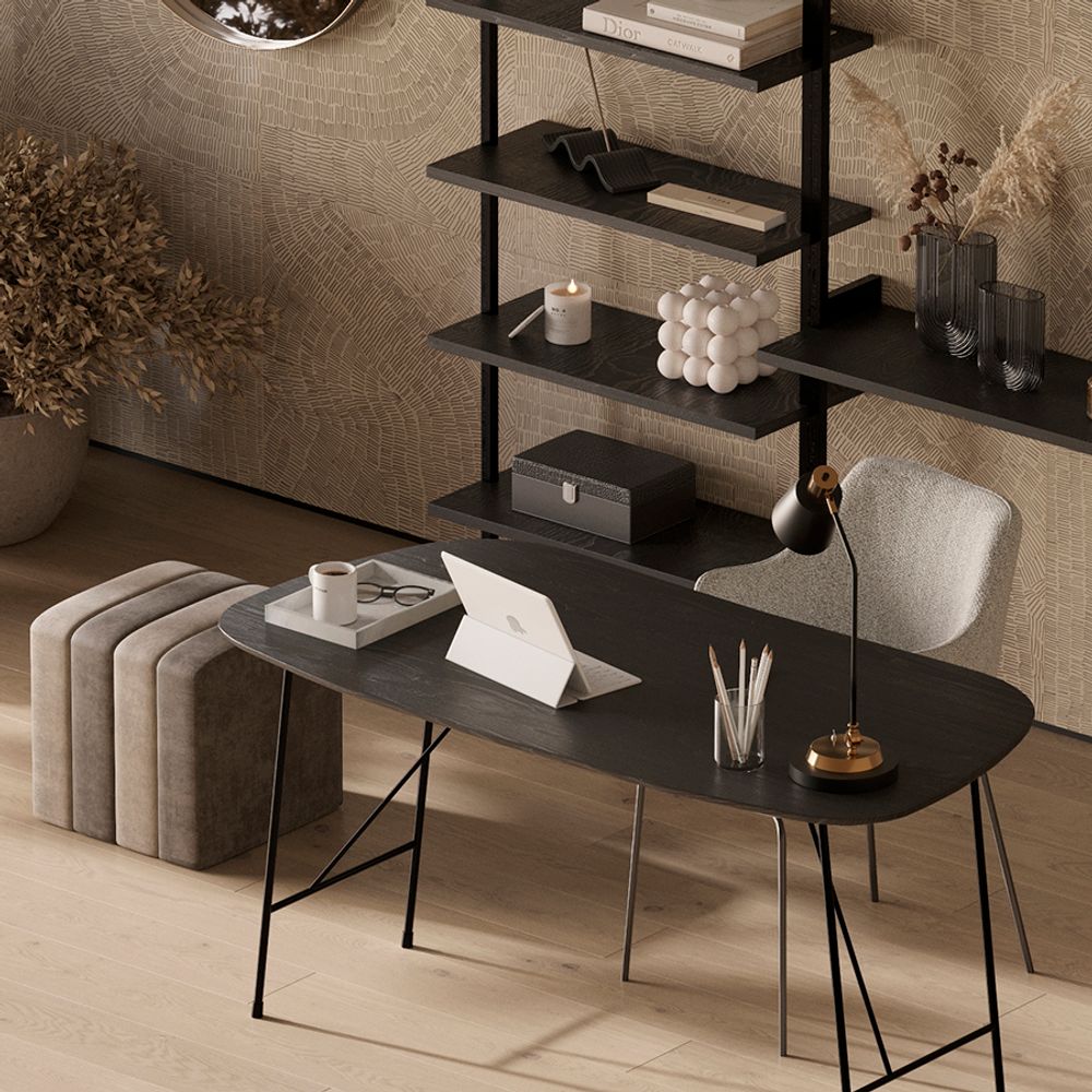 Лампа настольная Pilwy, Ø21х65 см, золотистая/черная