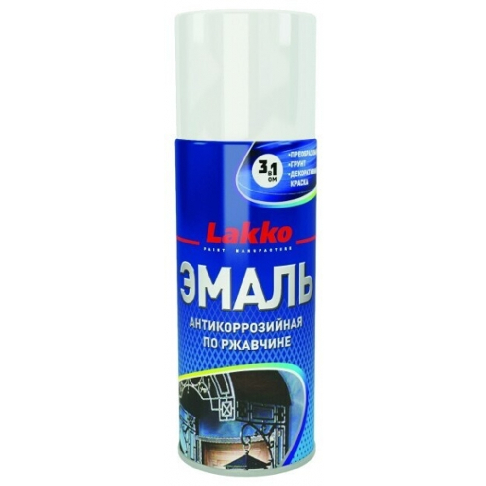 Эмаль-грунт по ржавчине 3в1 Lakko серый (0,27кг) аэрозоль