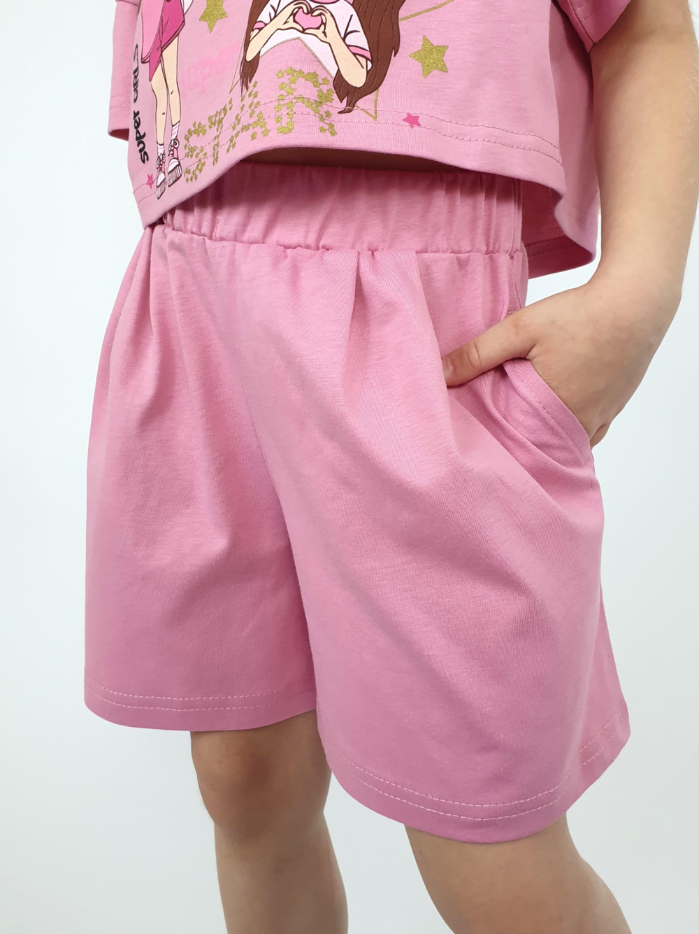 02-159-4 Комплект для девочки (джемпер+ шорты)