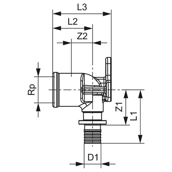 Уголок TECE с настенным креплением 16x1/2, латунь купить в Москве и Московской области по низкой цене с доставкой по России — (1) Уголок TECE с настенным креплением 16x1/2, латунь — (1)