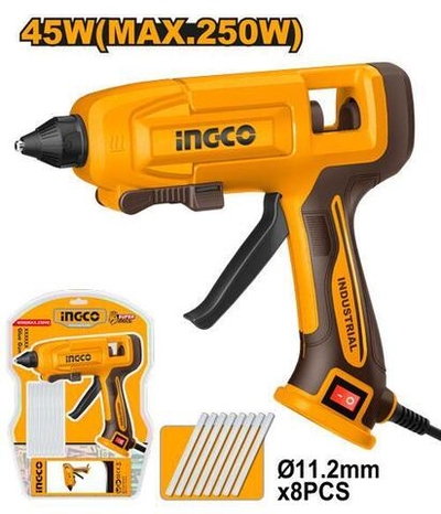 Клеевой пистолет 250Вт INGCO GG408 INDUSTRIAL