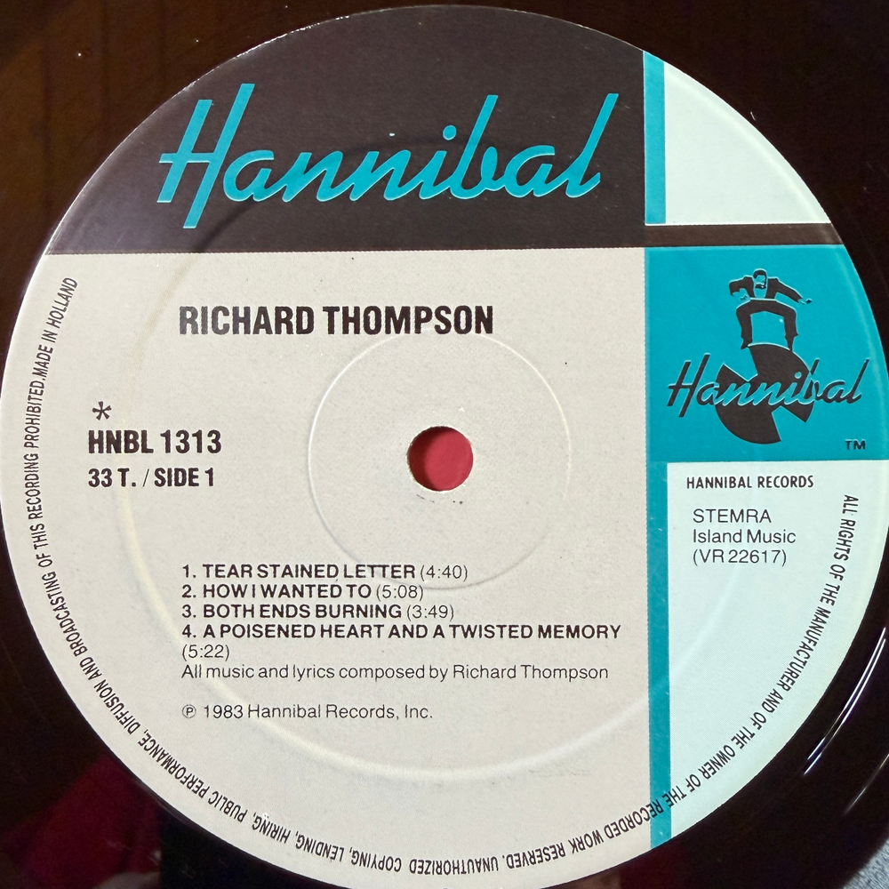 Richard Thompson ‎– Hand Of Kindness (Голландия 1983г.) Т