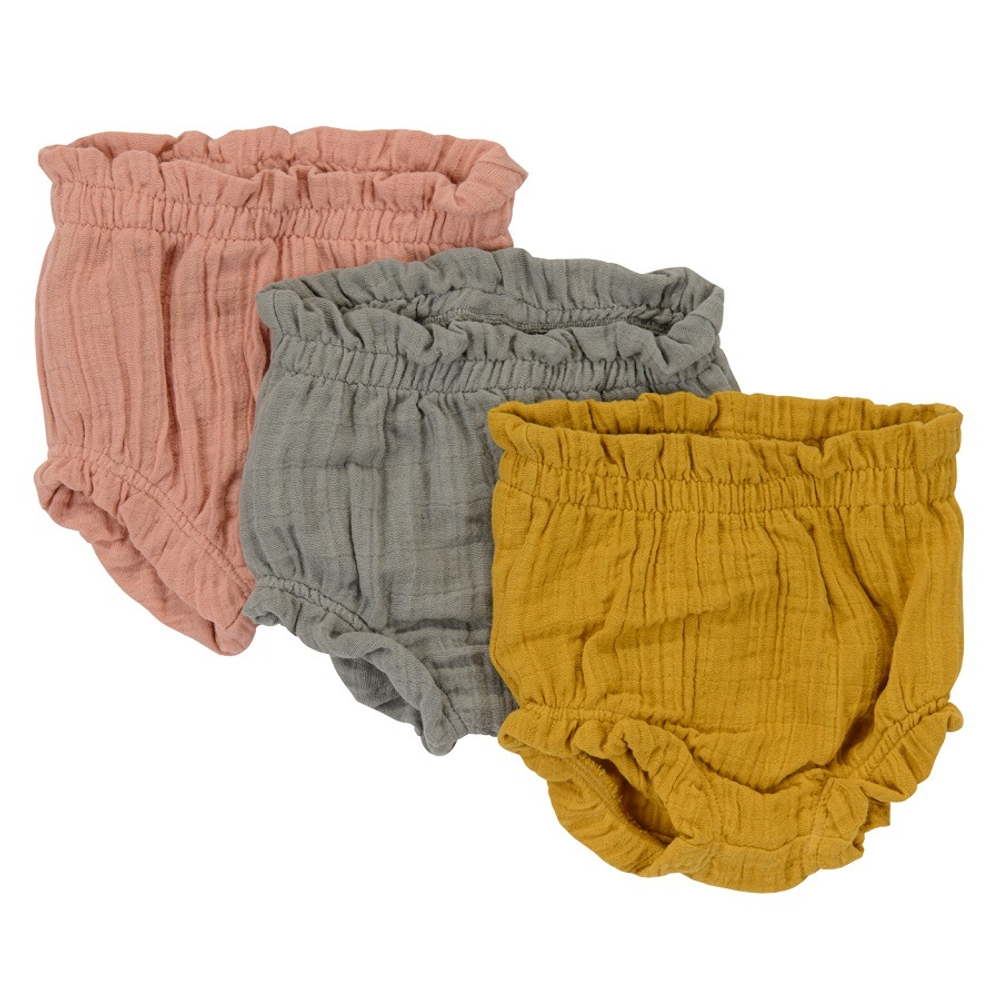 Шорты для новорожденных из хлопкового муслина горчичного цвета из коллекции essential 6-9m