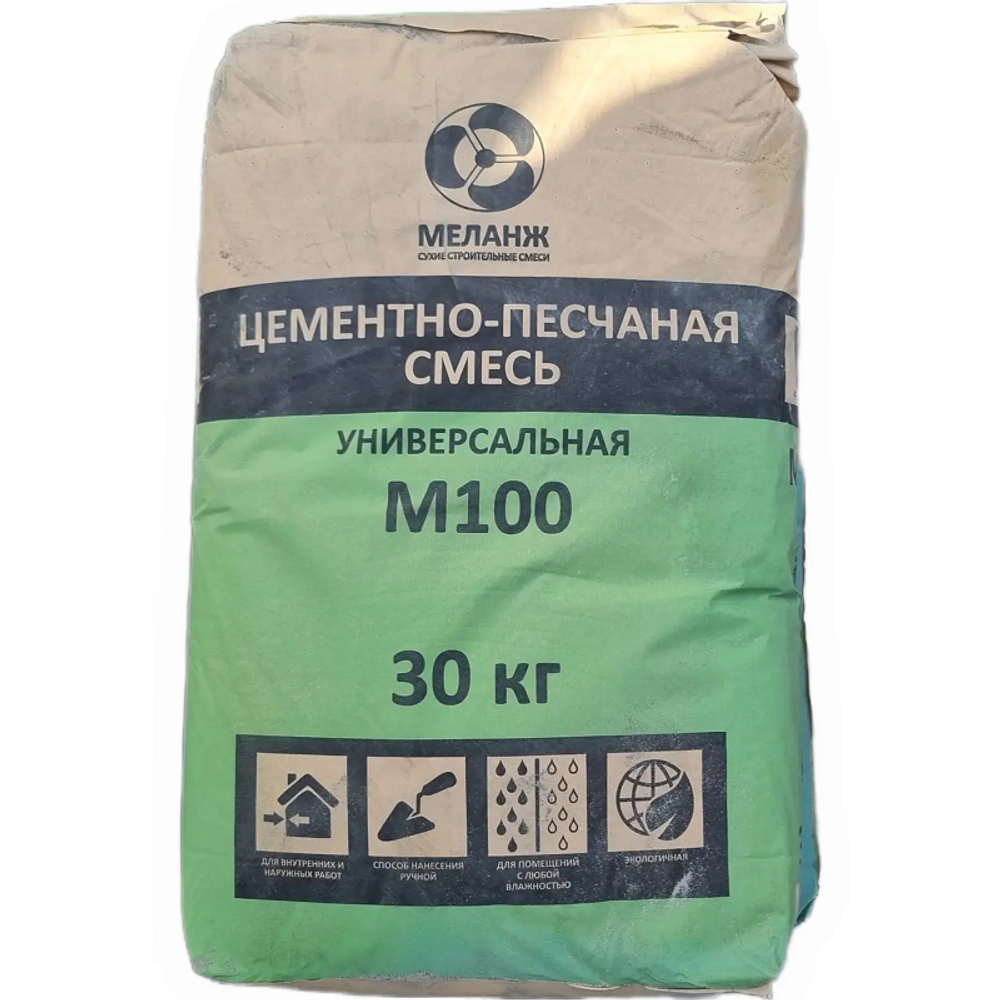 Смесь цементно-песчаная Меланж М-100 30 кг