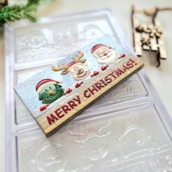 871 | Форма для шоколадных плиток "Новогодние друзья" (275х175 мм)