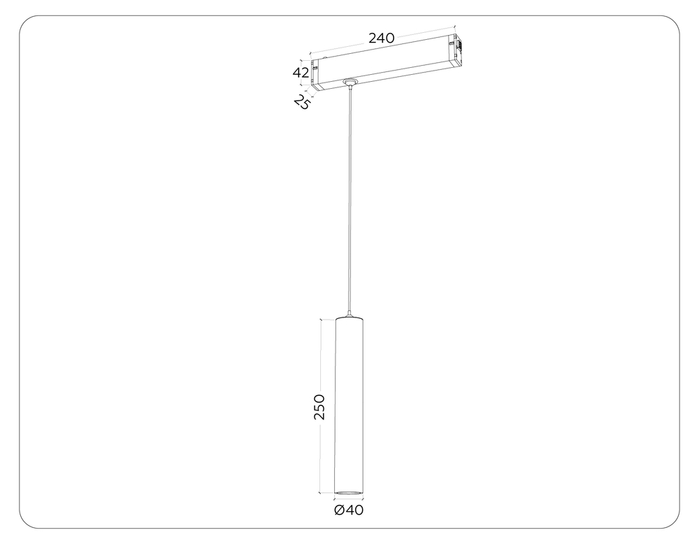 Светильник светодиодный для шинопровода Magnetic 220V GL1431 WH белый IP20 10W 3000K-6400K 24° D35*240 H1500