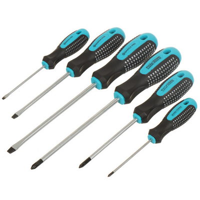 Набор отверток 6 пр, Bartex, трехкомпонентная ручка, CrV, antislip, AI-3004002, шт