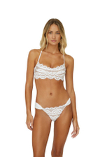 Купальник раздельный с кружевом "Лилия", белый