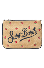Косметичка Saint Barth Parisienne солома с клубничкой