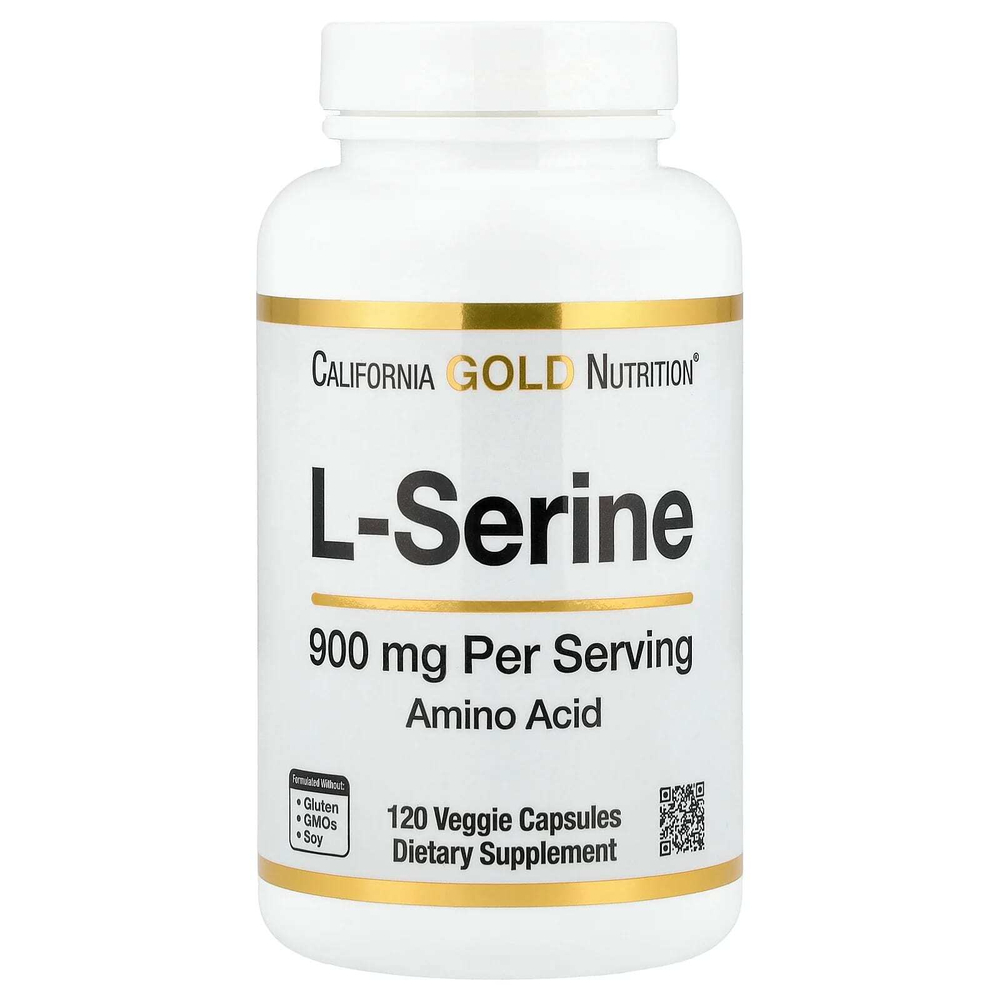 California Gold Nutrition, L-серин, 900 мг, 120 растительных капсул
