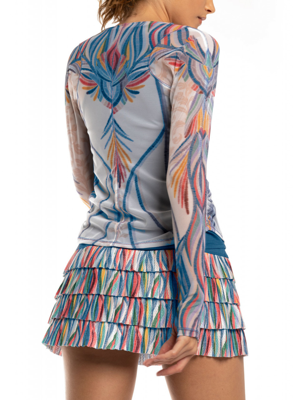 Женская теннисная футболка (dł. Рукава) Lucky in Love A Stitch In Time Sheer We Go L/S Women - slate