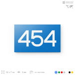 Номер на дверь 454, табличка на дверь для офиса, квартиры, кабинета, аудитории, склада, голубая 120х70 мм, Айдентика Технолоджи