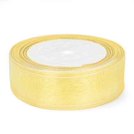 Лента декоративная (2,5 см*22,85 м) Органза, Кремовый, 1 шт.