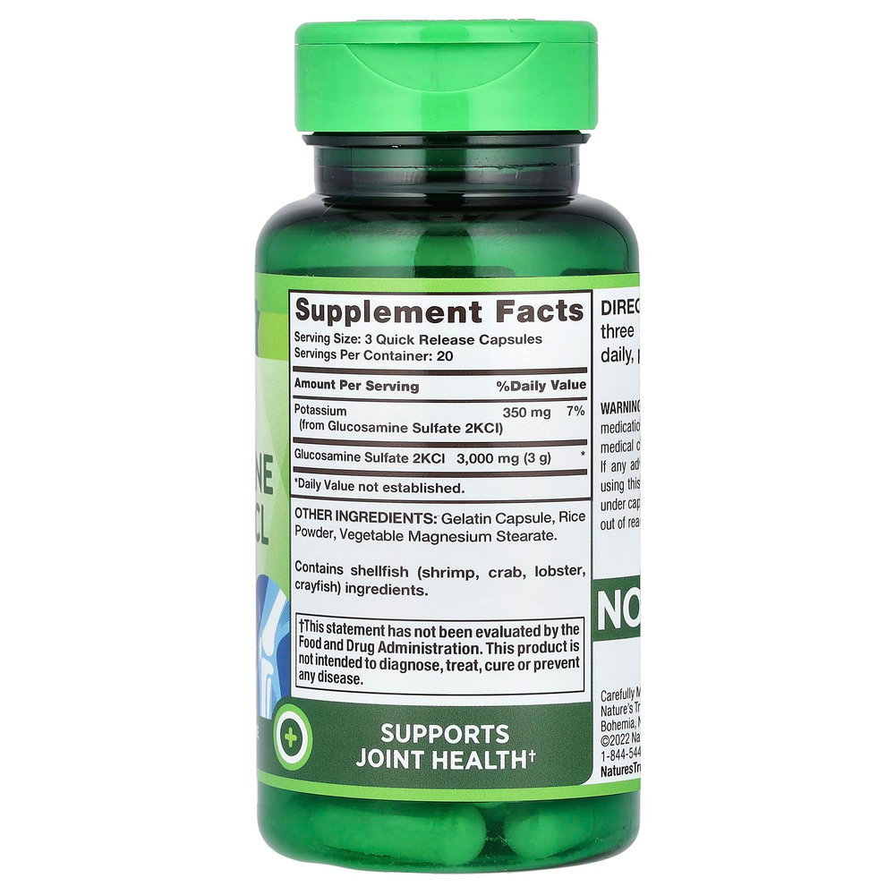 Nature's Truth, глюкозамин сульфат 2KCL тройной силы, 60 капсул с быстрым высвобождением (1000 мг в 1 капсуле)