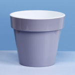 Кашпо для цветов пластиковое 6л d-23см «Порто» со вставкой серый шёлк